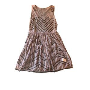 Free People Beaded Mesh Sheer Dress Womens Small Party Oversized Glam